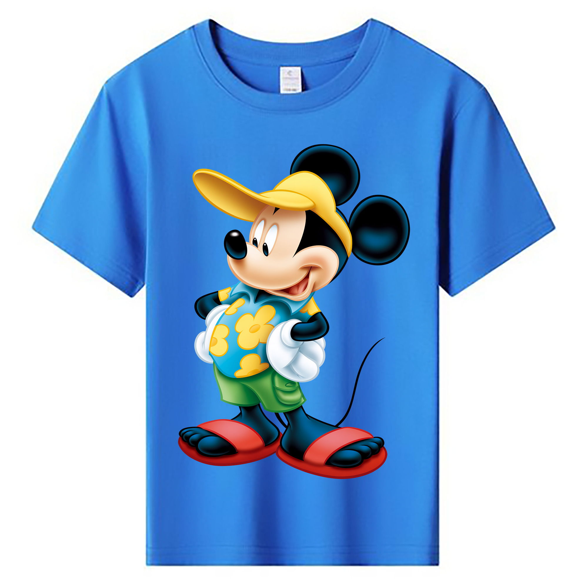 （画像用） ミッキーマウス Mickey Mouse 綿100％キッズTシャツ（フロントプリント）